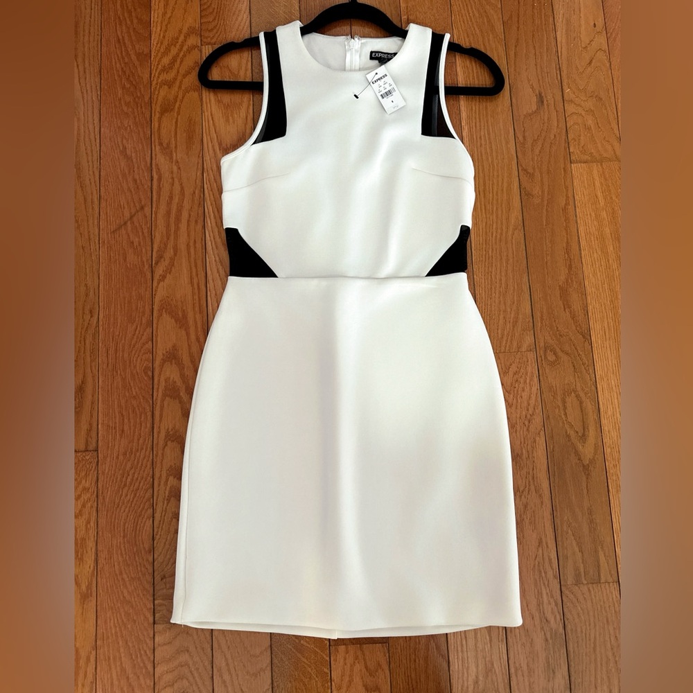 Express White and Black Mini Dress